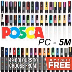 Posca Paint Marker Art Pens Waterproof Permanent Pen Car Tyre Metal Any Surface