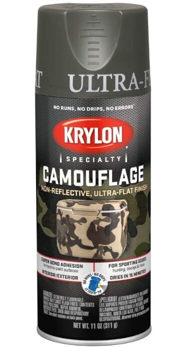 Krylon Camouflage Paint, Ultra Flat, Olive, 11 oz.