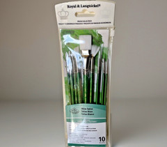 Royal & Langnickel White Taklon Paint Brush Set 10pc RSET-9546 Artist Craft NEW