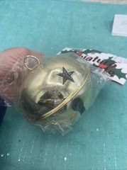 Hobby Lobby Jingle Bell Gold with Star Cutouts 4 Inches New In Package