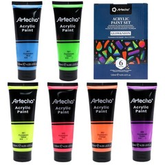 Acrylic Paint 120 ml Glow Dark 6 Colors