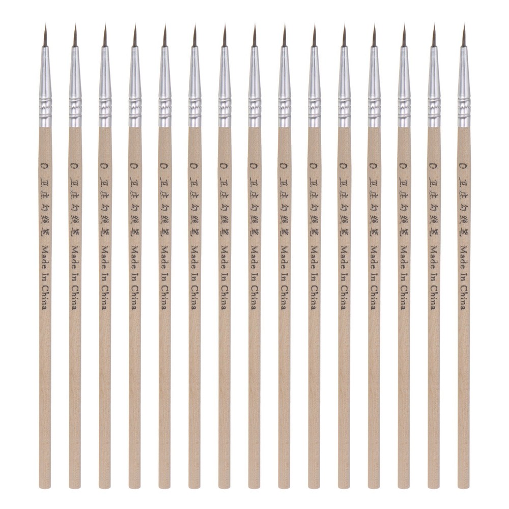30pcs Detail Paint Brushes 6mm Nylon Painting Brush(0#), Wood Color