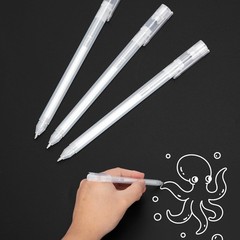 MOOTHERPRO White Gel Pen White Ink Pen Set 0.8mm, 3