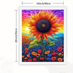 Paint by Numbers Kit for Adults Sunflower Colorful Flower Field DIY Canvas Art