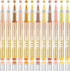 12 Colors Acrylic Paint Pens – Skin Tone Paint Pens Markers, Brush Tip & Direct