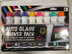 Chroma Auto Glass Marker Pack Ideal For Car Windows 8 Washable Colors NON TOXIC