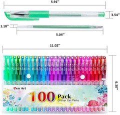 100 Count Glitter Gel Pens – Perfect for Crafts, Journaling, and Gifts
