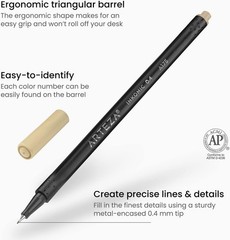 120 Piece Fineliner Pens 0.4mm Fine Point Drawing Sketching Art Set