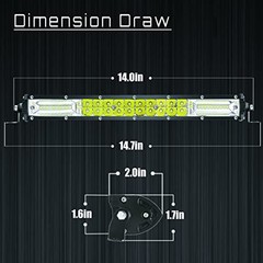 12″ Slim LED Light Bars for Truck – 12V 24V 120W 10000lm – 2 Pack
