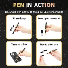 3Pcs Chrome Paint Markers, Permanent Mirror Liquid Chrome Pens for Plastic, M…