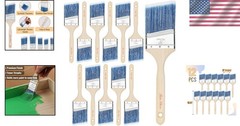 Professional Angle Paint Brushes 12 Pack – Wood Handle