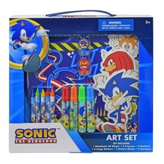 Sonic The Hedgehog Art Set | Notebook, Crayons, Markers, More A4, Multicolored