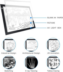 Litenergy A4 LED Copy Board Light Tracing Box, Adjustable USB Power Artcraft LED