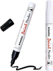 2 Pack Permanent Black & White Oil-Based Paint Pens for Versatile Creativity