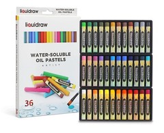 Liquidraw Soft Oil Pastels – 36 Pack | Professional Quality Watercolor | Water S