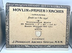 Watercolor Block Movlin a Papier J’Arches 12 sheets Vintage 7″x10″ 140Lbs Rough