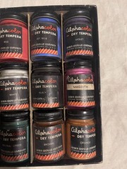 Weber Costello RARE Alphacolor Dry Tempera 12 Glass Jar Box Set Vintage 1960s
