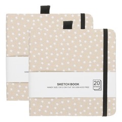 5.1×5.1″ Watercolor Sketchbook, 3Pcs 20 Sheet 300GSM/203lb Pen Holder, Black
