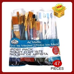 Royal & Langnickel 47pc All Media Artist Brush Set Taklon Palette Knives RSET-93