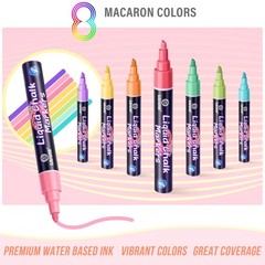 Chalk Markers – Pastel 8 Colors, Water-Based Non-Toxic Liquid Chalk Markers E…