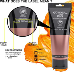 Metallic Acrylic Paint Rose Gold 4.1oz Tube Non Toxic Heavy Body for Canvas