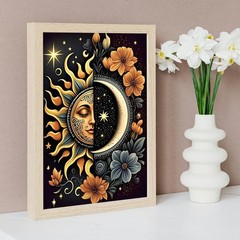 DIY Paint by Numbers Kit for Adults,Unframed Sun and Moon Paint by Number Kits f