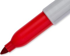 Sharpie 30002 Permanent Markers, Fine Point, Red, 12 Count 1 box