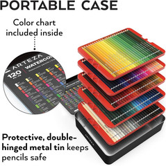 Watercolor Pencils, Set of 120, Water-Soluble Colored Pencils with 4 Mm Break-Re