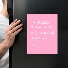 Dry Erase Board, A4 1 Pack Fridge Calendar Board Magnets Whiteboard, Pink