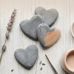 10Pcs Durable Heart Shaped Painting Stones Smooth Polished Rocks for Crafts