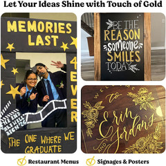 6 Gold Chalk Markers – Dual Tip, Fine & Jumbo Tip (1Mm, 3Mm, 5Mm, 15Mm) | Erasab