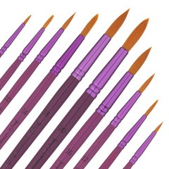 20 PCS Golden Taklon Universal Brush Set Short Wooden Handle JQ202 Painting
