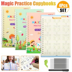 Magic Practice Copybook Reusable English Number Calligraphy Handwriting for Kids