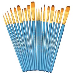 20pcs Artist Paint Brush Set Acrylic Watercolor Gouache Craft Bulk Blue