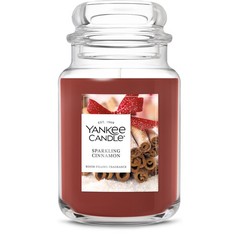 Yankee Candle Sparkling Cinnamon, Christmas New Large Jar, Cinnamon