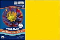 Durable Yellow Construction Paper, 50% Recycled, 12″ x 18″ – Perfect for Crafts