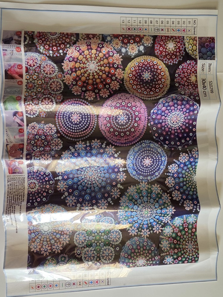 Mandala Diamond Art Painting Kit Partial Canvas 30x40cm Round Drills