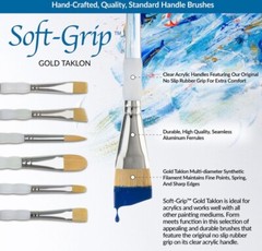 Silicone-Grip 5-piece Paintbrush Set & Reusable Zip Pouch, Royal & Langnickel 🎨