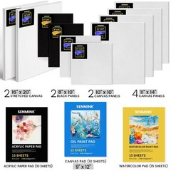 196Pcs Deluxe Artist Painting Set with French Easel, 48 Colors Acrylic & Oil …