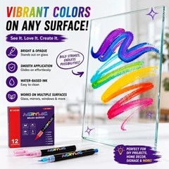 12/24/36 Colors Acrylic Paint Marker Pens Kids Drawing Rock Painting Crafts US
