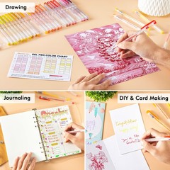 60 Pack Red Yellow Tone Gel Pens 30 Red Orange Yellow Gel Pens with 30 Refill…