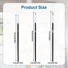 30Pcs Detail Paint Brushes, Fine Tip Paint Brush with 3 Sizes #0#00#000 Mini
