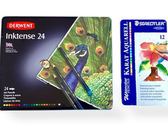 Derwent Inktense 24 Pencils & Staedtler Karat Aquarell 12 Watercolor Pencils