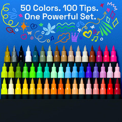 ARTISTRO 50 Acrylic Glass Paint Markers – Paint Pens for Glass Marking, Rock Pai