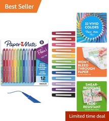 Flair Felt Tip Pens – 12 Count Assorted Colors, 0.7mm – Perfect for Journaling