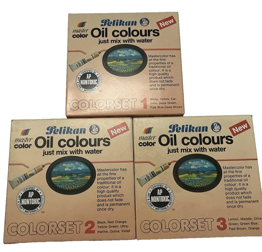New Pelikan Vintage Oil Colour Sets 1, 2, & 3 total 18 Tubes of Paint
