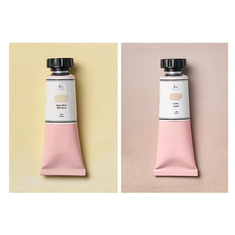 Paint Set15ml/2Tubes – Watercolor Gouache | Pastel Yellow Beige| Easy Mixing …