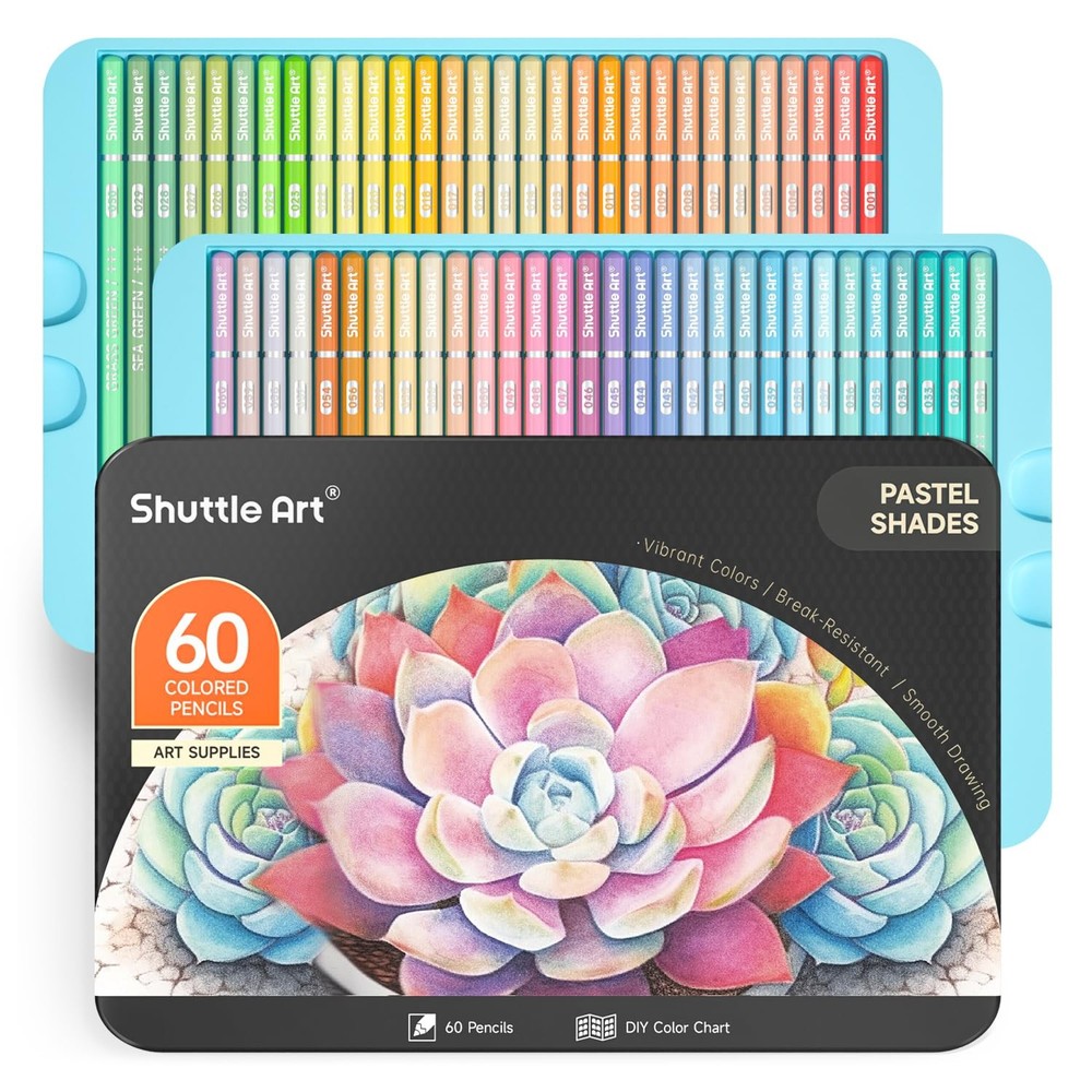 60 Pastel Colored Pencils, Colored Pencils for Adult Coloring, Soft Core Penc…