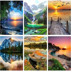 AOSGEDY 6 Pack Paint by Numbers for Adults Kids 12X16 inches, Multicolor