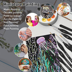 Extreme Detail Paint Brush Set, 15Pcs Miniature & Micro Brushes for Fine Detaili
